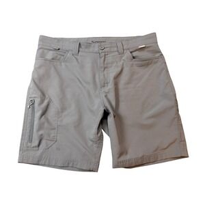 Simms Mens Gray Fishing Shorts Size 36 Quick Dry Cargo Utility Hiking Outdoor